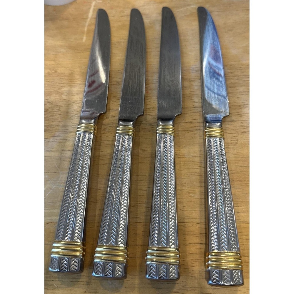 Ralph Lauren Golden Wainwright Stainless Steel Set Of 4 Dinner Knife Knives 1991